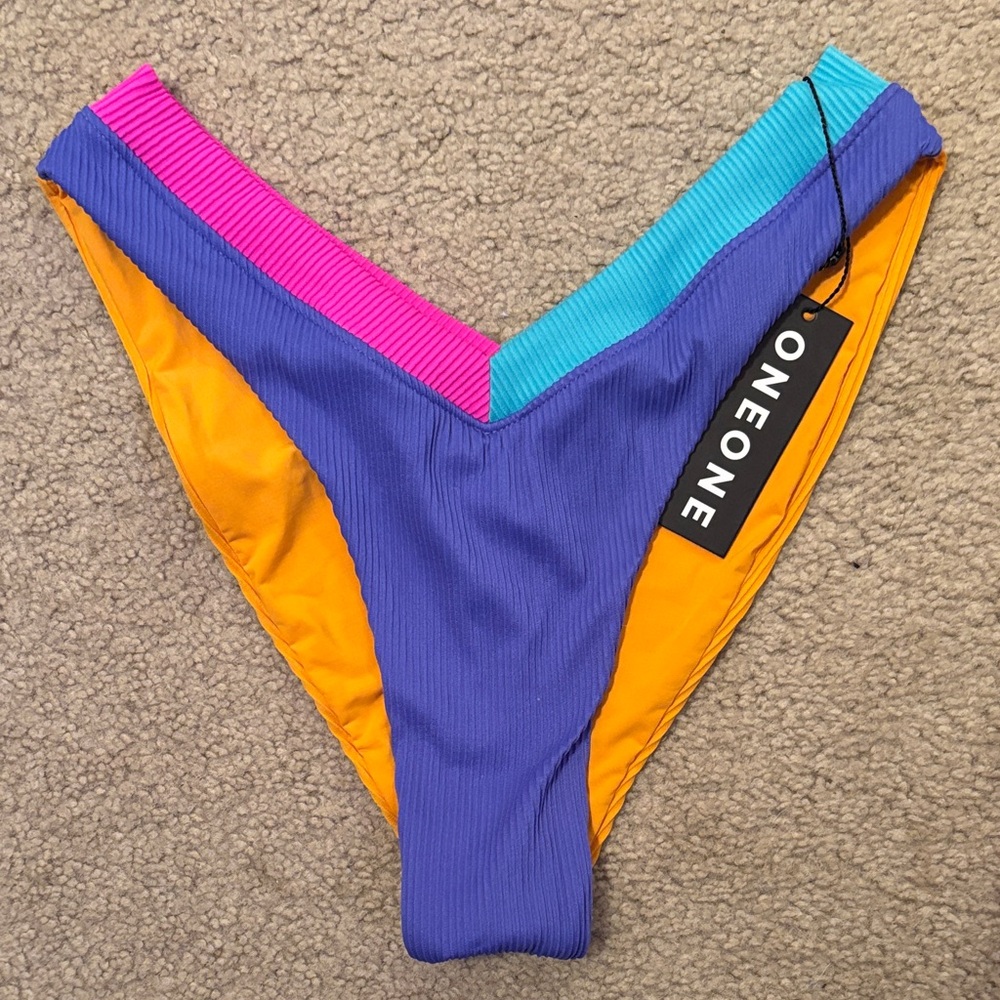 One One Women's Vibrant Colorblock Bikini Bottom